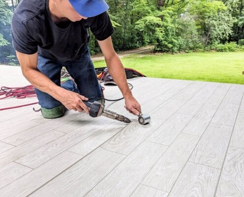 Vinyl decking installation